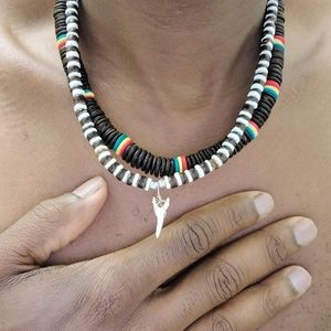 Coconut shark tooth necklace